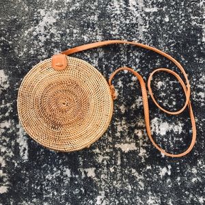 Handwoven Round Rattan Shoulder Bag